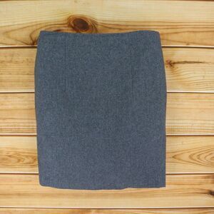 Kenar‎ Pencil Skirt Womens 10 Gray Heathered Wool Lined Zip Closure Knee Length